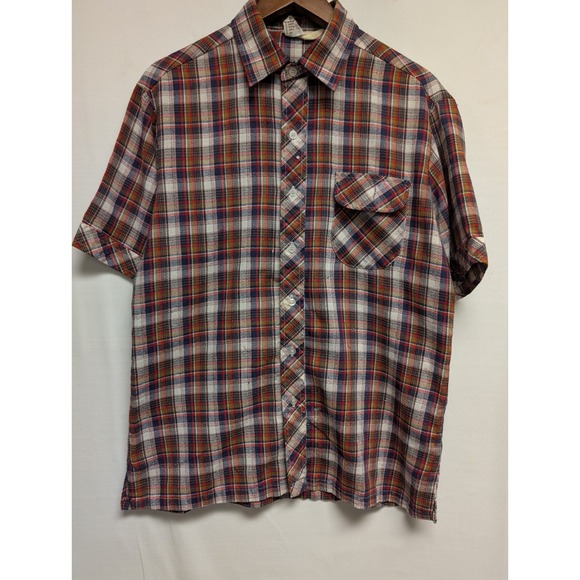 Vintage Alfie California Rockabilly Mod Woven Shirt With collar L 60s - Picture 1 of 12